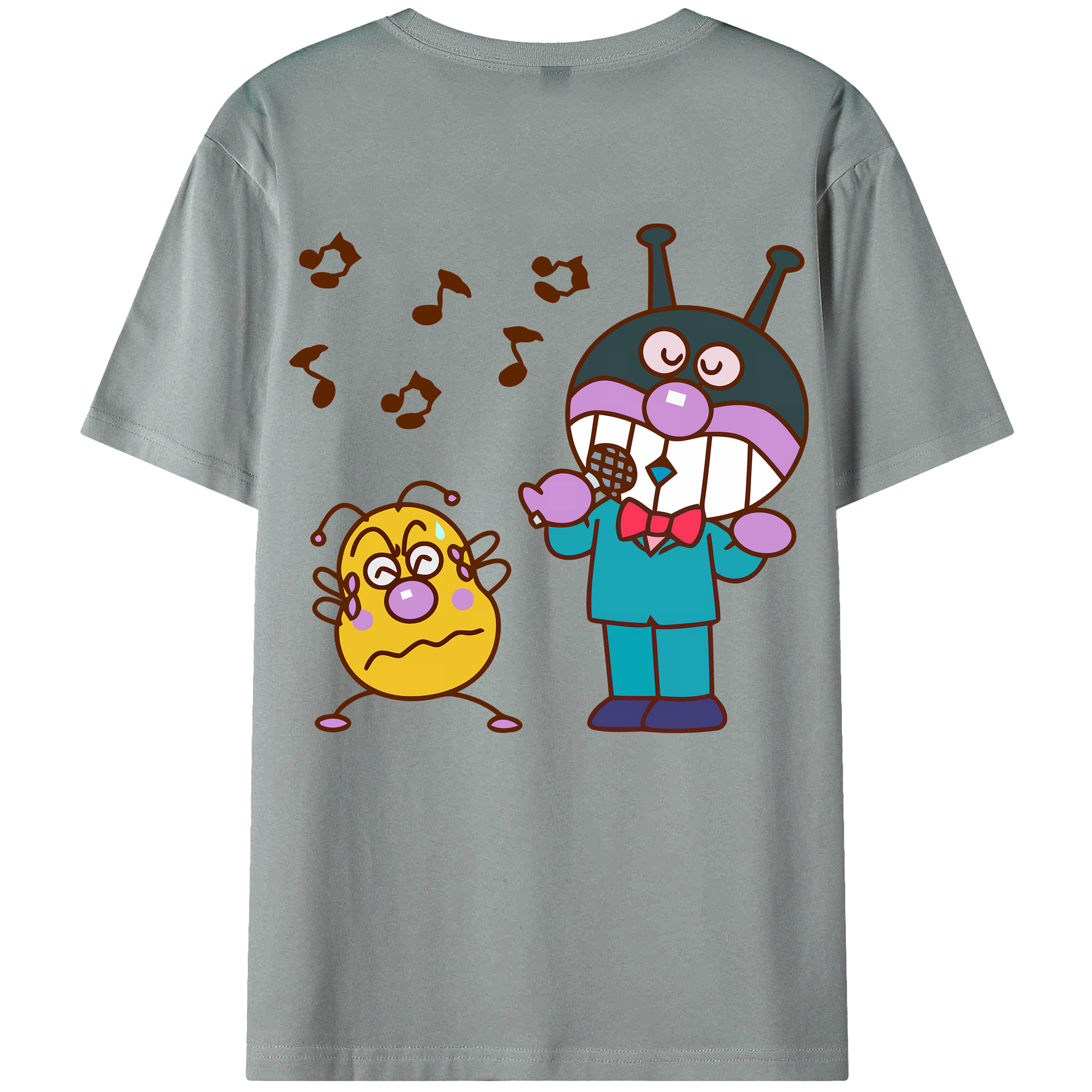 （画像用） アンパンマン Anpanman 綿100％ メンズ半袖Tシャツ（バックプリント） 通気性